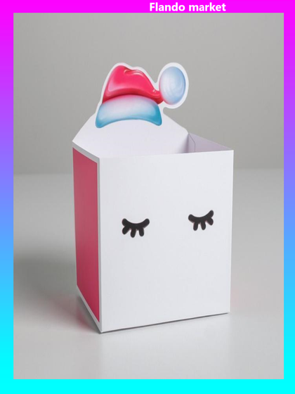 !09 Комплект из 6 коробок для мини-букетов, 12 х 17 х 10 см.: «С Новым годом», Глазки 5 штук + «С Новым годом», Миша 1 штука.