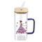 Кружка с крышкой и трубочкой, L5,8 W5,8 H13,5 см, 1 штука, дизайн микс
