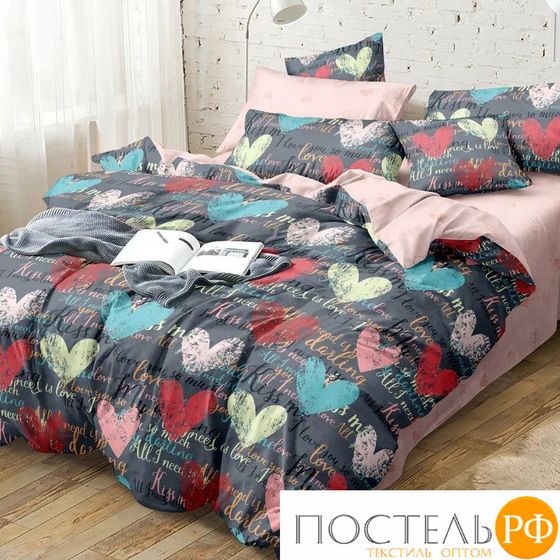 КПБ CL HOME Поплин &quot;Pure Cotton&quot; двуспальный 175*215*1 200*220*1(±5) 70*70*2(±2) в ПВХ 20/309-PC/CL