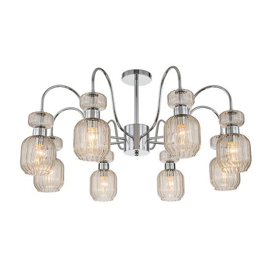 Светильник на штанге Escada, 1141/8PL Chrome/Beige. 8х60Вт, E14, 870х870х435 мм, цвет хром/бежевый