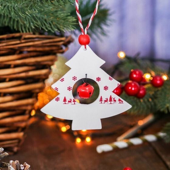 !09 Набор елочных украшений (набор 3 штуки) - Подвеска новогодняя «Ёлочка» 10 см.