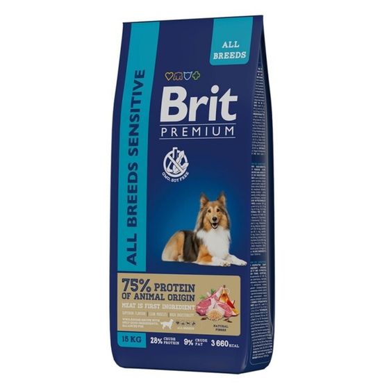 Сухой корм Brit Premium Dog Sensitive для собак всех пород, ягненок и индейка, 15 кг