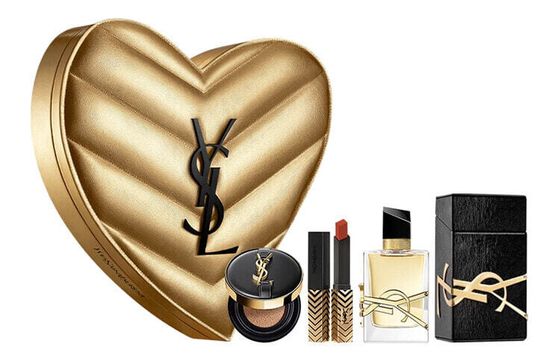 SAINT LAURENT Air Cushion Lipstick Perfume-Glamorous Box Limited Edition 3 Pcs Set+Perfume Box