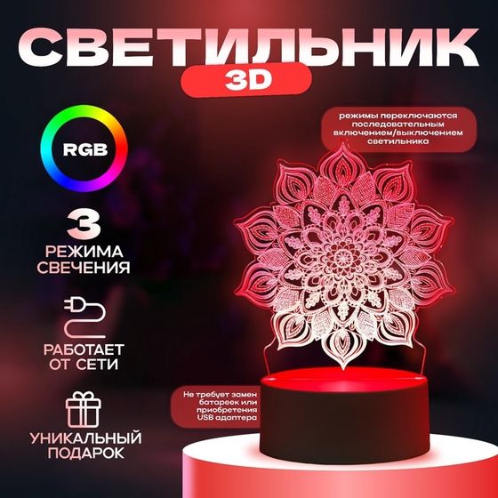 Светильник &quot;Сандала&quot; LED RGB от сети 9,5х12,5х17 см RISALUX