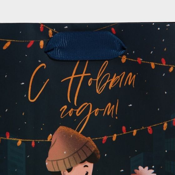 !Пакет ламинированный 3 штуки вертикальный «Поцелуй зимы» 12 × 15 × 5,5 см