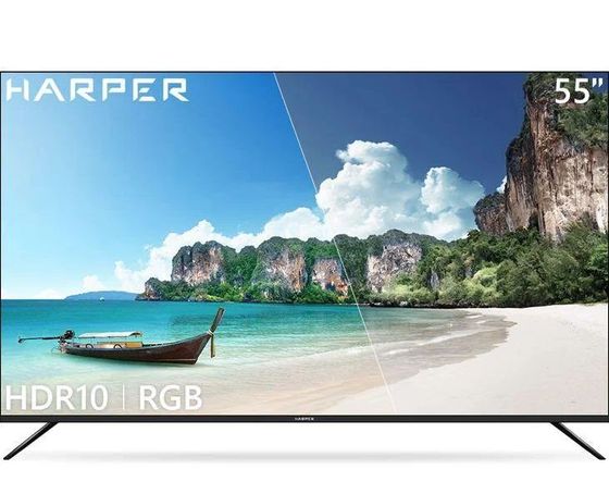 Телевизор LED 55&quot; Harper 55U661TS черный SmartTV безрамочный