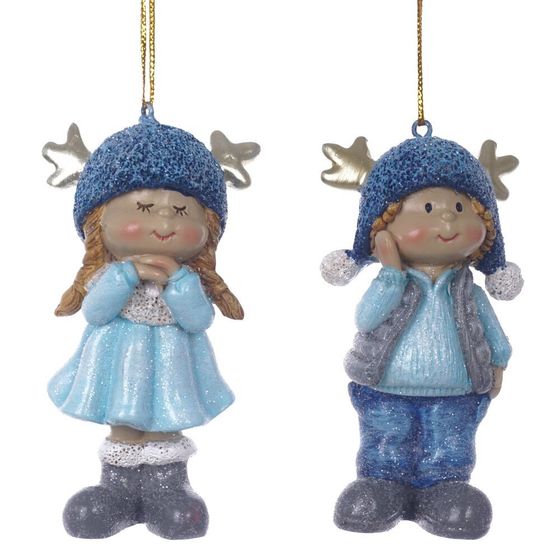 Фигурка декоративная подвесная &quot;Дети&quot;,  L5 W3 H9,5 см, 2в.