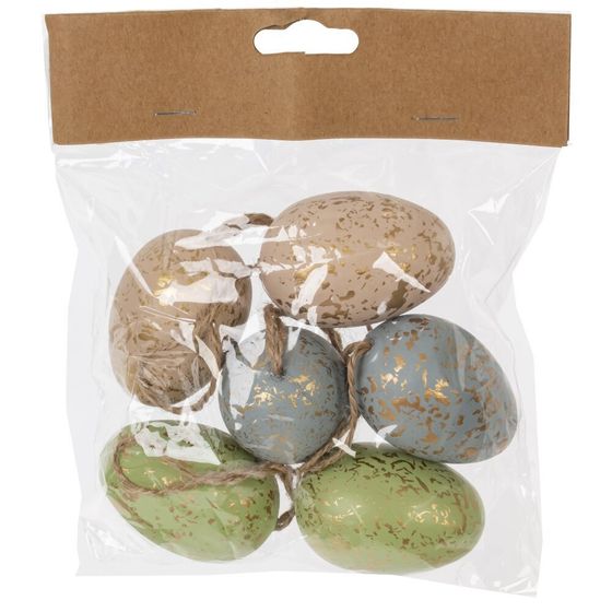 Набор из 6-ти изделий декоративных подвесных &quot;Яйцо&quot; (3,5*5,5), L13 W4 H14 см