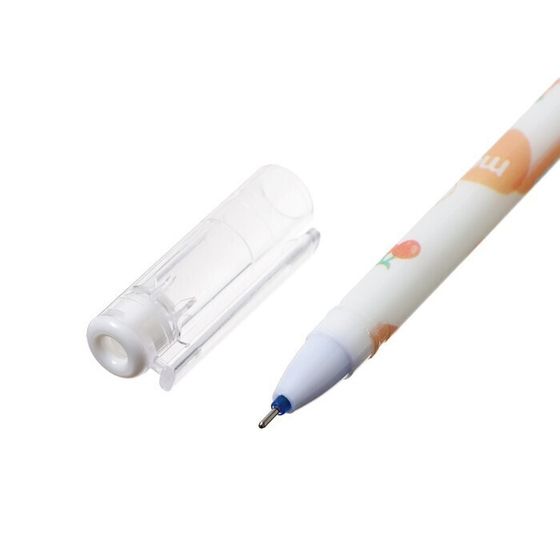 !09 Ручка гелевая (набор 5 штук) со стираемыми чернилами, стержень синий, Кошка с ягодами корпус МИКС