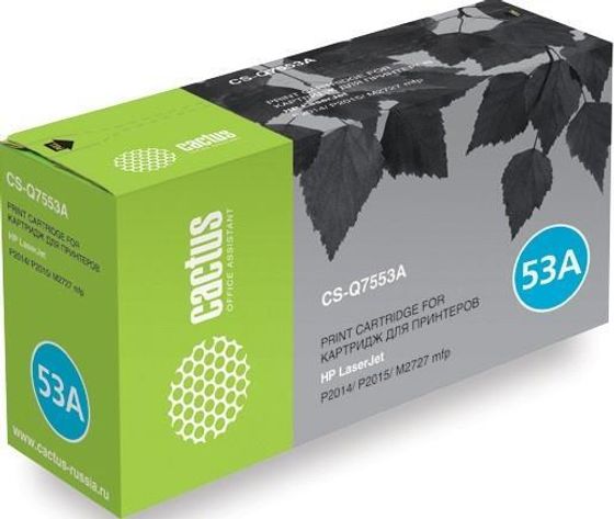 Картридж лазерный Cactus CS-Q7553AS Q7553A черный (3000стр.) для HP P2014/P2015/M2727