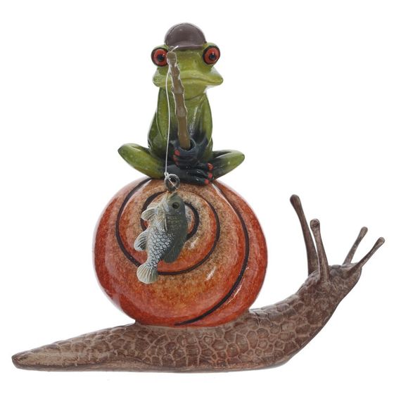 Фигурка декоративная &quot;Лягушка на улитке&quot;, L12,5 W7 H11,5 см