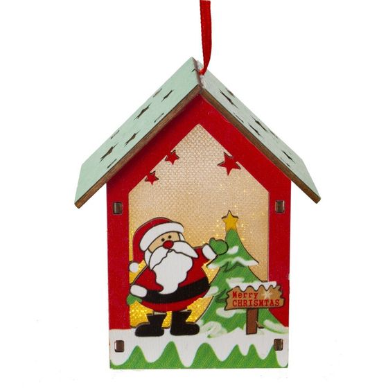 Изделие декоративное подвесное &quot;Домик&quot; с подсветкой, L8 W6,5 H10 см, 2в.