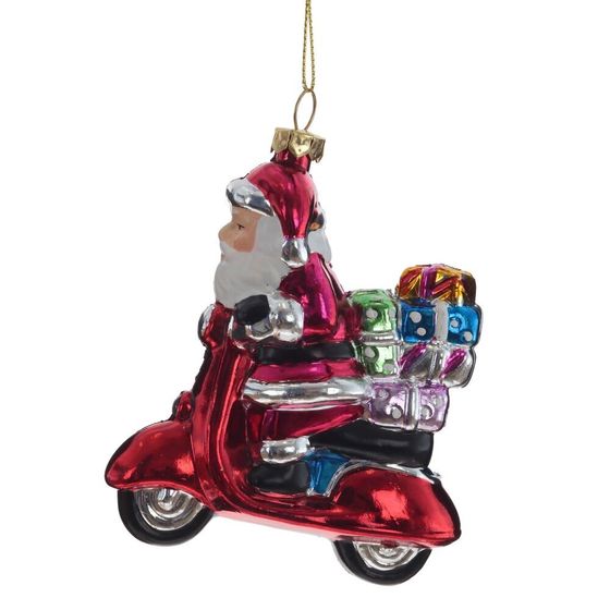 Украшение новогоднее &quot;Дед Мороз на мопеде&quot;, L9 W3 H11,5 см, 2в.