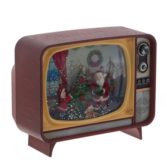 Изделие декоративное &quot;Телевизор&quot; (подсвет,вьюга,музыка, LR14х3 н/п +USB 100 см), L21 W12 H17 см