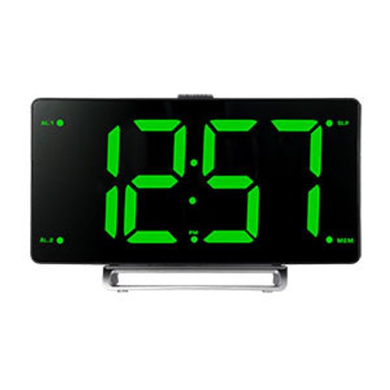 Радиобудильник Soundmax SM-1561U черный с зеленым