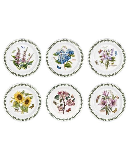 Botanic Garden Dinner Plates, Assorted Set of 6