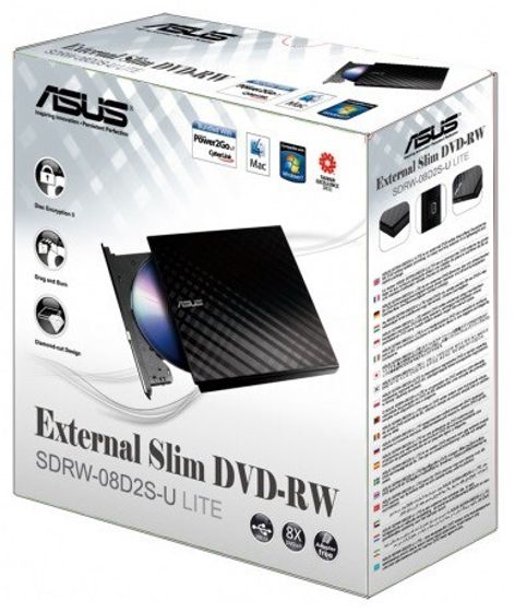 Привод DVD-RW Asus SDRW-08D2S-U LITE/WHT/G/AS белый USB внешний RTL
