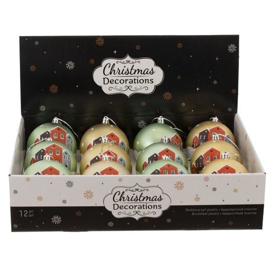 Набор из 12 шт: Украшение новогоднее &quot;Шар&quot;, L35 W27 H9 см