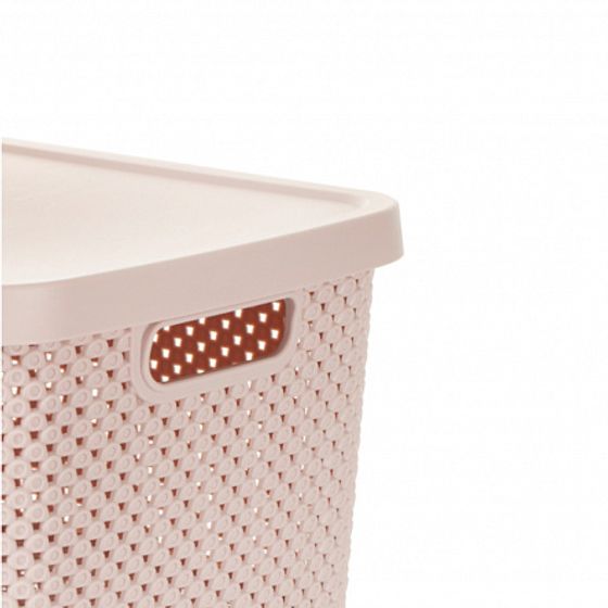 Ящик для хранения DIAMOND розовый 7л с крышкой