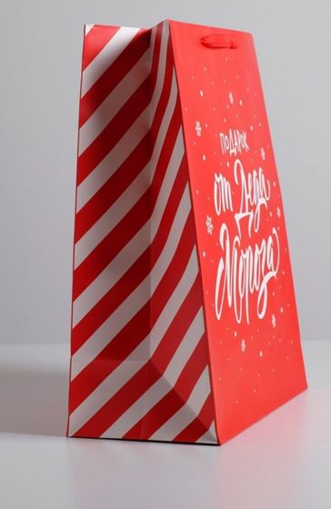 !09 Пакет подарочный новогодний ламинированный «Подарок от Деда Мороза», XL 40×49×19 см