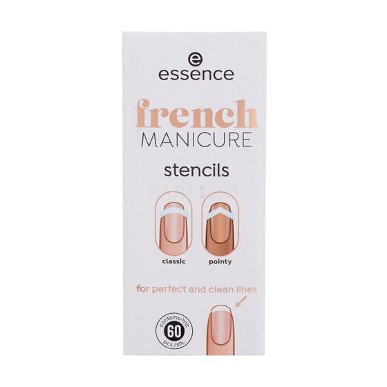 Essence French Manicure Stencils 01 French Tips &amp; Tricks 60 St. maniküre für Frauen Nagelschablonen 60 St.