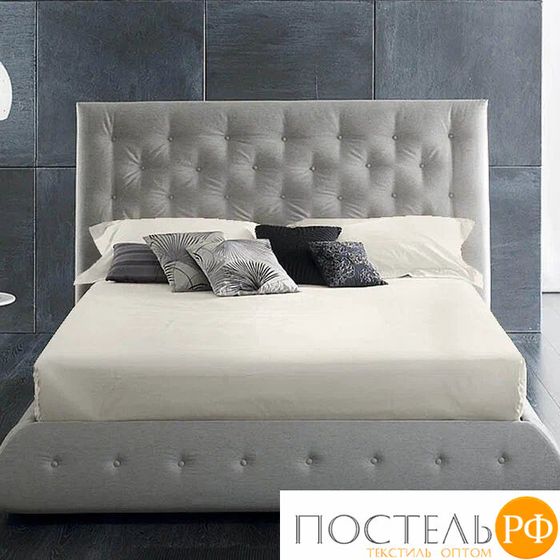114311429-crL63 Простыня на резинке Primavelle 90х200 сатин Luxe Слоновая кость