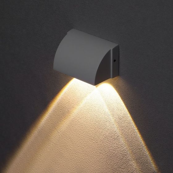 !Светильник фасадный белый «Каскад», FSD-094, 2 Вт, 3000К, 2 луча, IP65, 220 В, металл