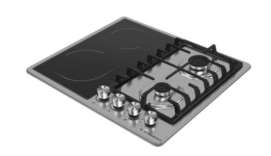 Комбинированная варочная панель Maunfeld EEHS.642VC.3CS/KG нержавеющая сталь/стекло