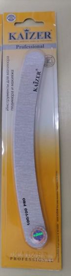 !09 Пилка для ногтей шлифовальная "Бумеранг" фигурная цвет серый