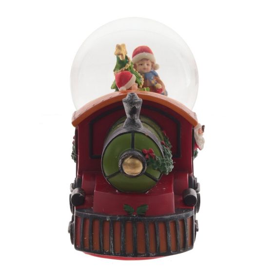 Фигурка декор в стекл шаре &quot;Паровоз&quot; (муз с ключ), D 10 см, L20,5 W10,5 H15 см