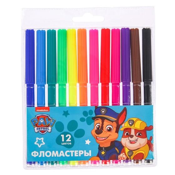 Фломастеры, 12 цветов, Paw Patrol