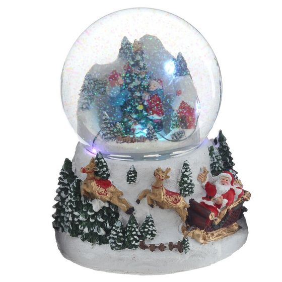 Фигурка декоративная &quot;Рождество&quot; в стекл шаре (свет, муз, вьюга, 3хAA), D 12 см, L15 W13,5 H19 см