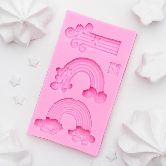 !09 НАБОР 2 ШТУКИ - Молд силиконовый «Радуга», 10,5×6 см