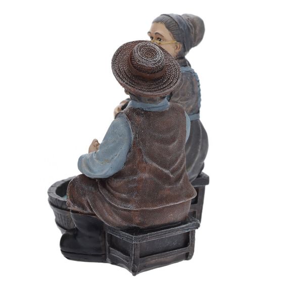 Фигурка декоративная "Бабушка с дедушкой", Д11,5 Ш9,5 В12 см, 1 штука, дизайн микс