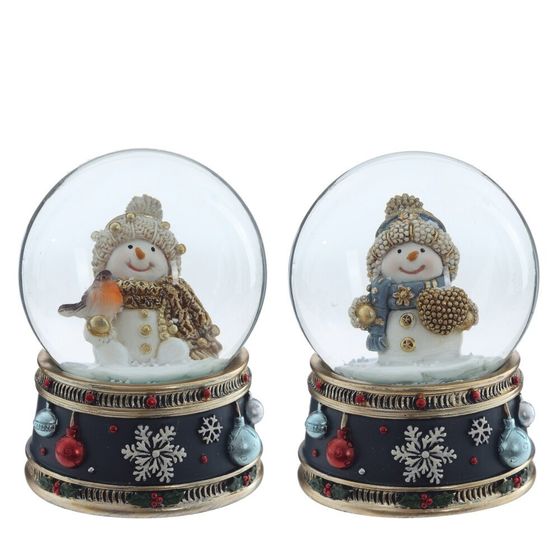Фигурка декоративная &quot;Снеговик&quot; в стекл шаре, D 6.5 см, L6,5 W6,5 H8,5 см, 2в.