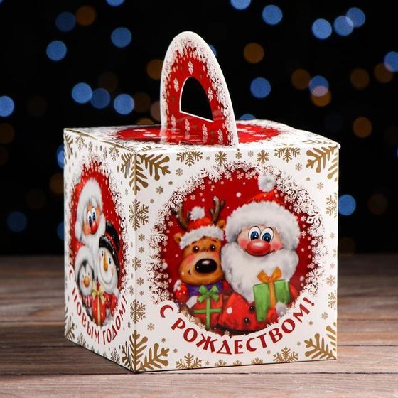 !Подарочная коробка 5 штук "Зимняя сказка", 14 х 14 х 14 см