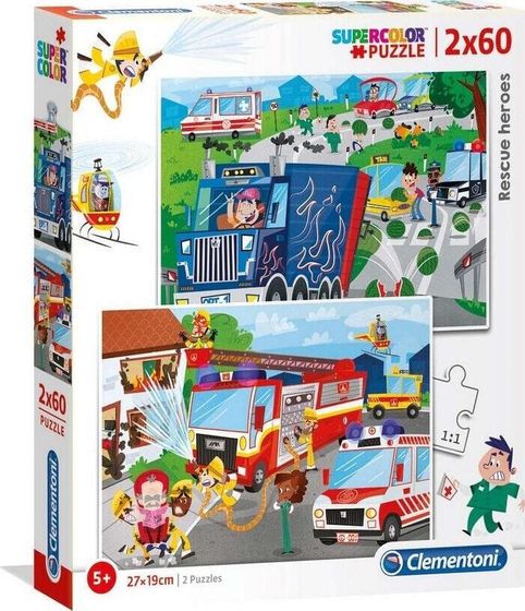 Пазл Clementoni 2x60 деталей Super Color - Спасатели Героев