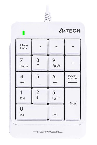 Числовой блок A4Tech Fstyler FK13P проводной белый (FK13P WHITE)