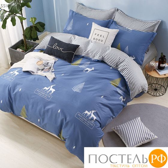 TPIG6-1322 КОД1038, Twill евро 4 наволочки, 50x70 (2 шт), 70x70 (2 шт), Сатин (Твил), Коробка