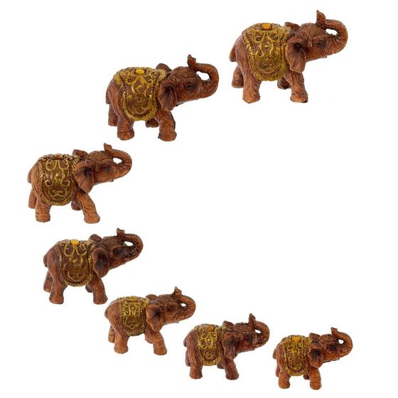 Набор их 7-ми фигурок декоративных &quot;Слон&quot;, Д20 Ш7 В21,5 см