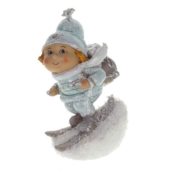Фигурка декоративная &quot;Ребёнок на лыжах&quot;, L8 W6 H14 см, 2в.