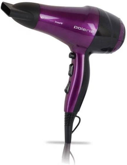 Фен Polaris PHD 2077i 2000Вт черный/фиолетовый