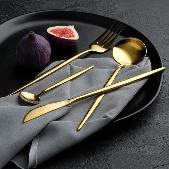 !Набор из четырёх столовых приборов «С любовью», 26,5 см