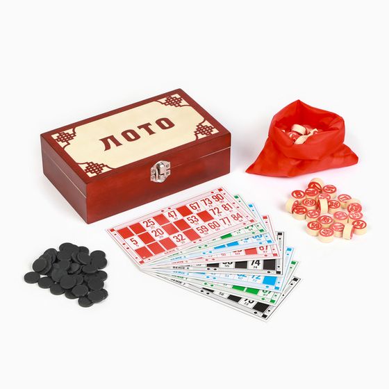 Русское лото, настольная игра &quot;Подарочное&quot;, 90 бочонков, 48 карточек, карточка 16.5 х 8.5 см