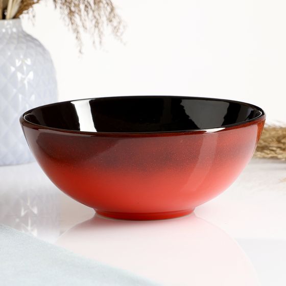 Салатник Борисовская керамика «Красная», 1 л, 18×7,5 см, красный