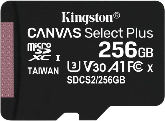 Карта памяти microSDXC 256Gb Kingston SDCS2/256GbSP Canvas Select Plus