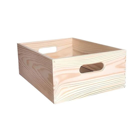 WELLHOME Stackable storage box solid pine 40x30x15 cm