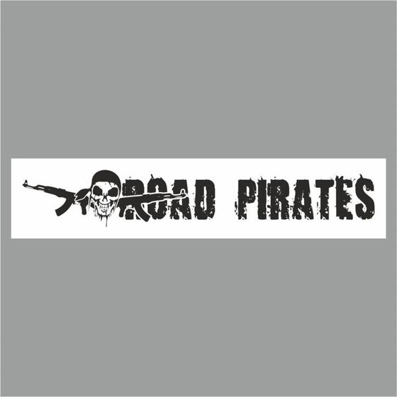 Полоса на лобовое стекло &quot;ROAD PIRATES&quot;, белая, 1220 х 270 мм