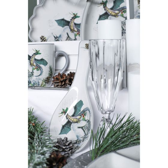 !09 Подставка под ложку «Дракоша», 24,7×9×2,5 см, цвет белый