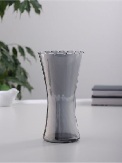 Ваза «Агнес», талия, 19.5×10 см, стекло, серая